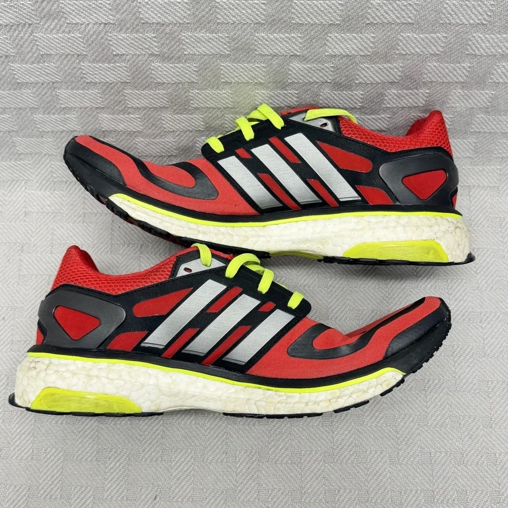 Adidas Energy Boost Shoes Mens Size 9‎ Red Cushioned Running Techfit G65075